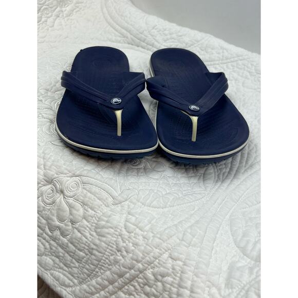 Crocs Women’s Size 10 Blue T-Post Thong Slip-On Sandals Comfort Summer Shoes - Picture 7 of 9